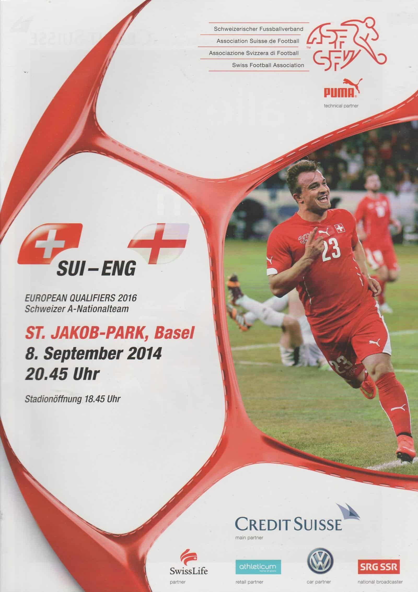 Switzerland v England 08-Sep-2014