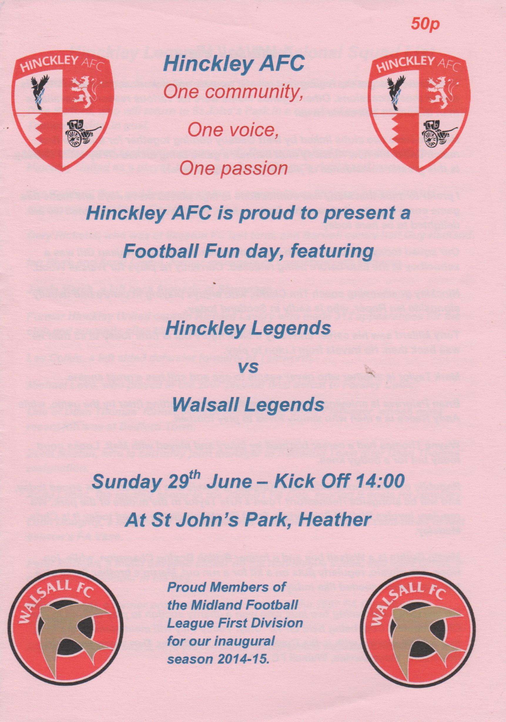 Hinckley Legends v Walsall Legends 29-Jun-2014