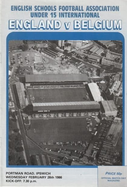 England u15 v Belgium u15  26-Feb-1986