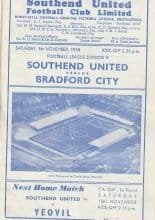 Southend United v Bradford City 08-Nov-1958