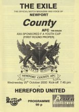 Newport County Youth v Hereford United Youth  25-Oct-2000
