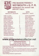 Weymouth v Queens Park Rangers   10-Aug-1988