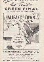 Halifax Town v Stockport County 29-Nov-1958