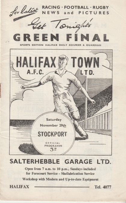 Halifax Town v Stockport County 29-Nov-1958