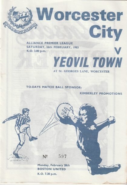 Worcester City v Yeovil Town 26-Feb-1983