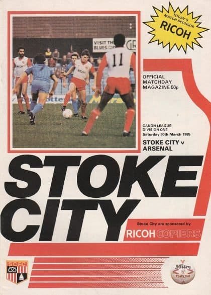 Stoke City v Arsenal 30-Mar-1985