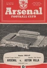 Arsenal v Aston Villa 15-Oct-1960