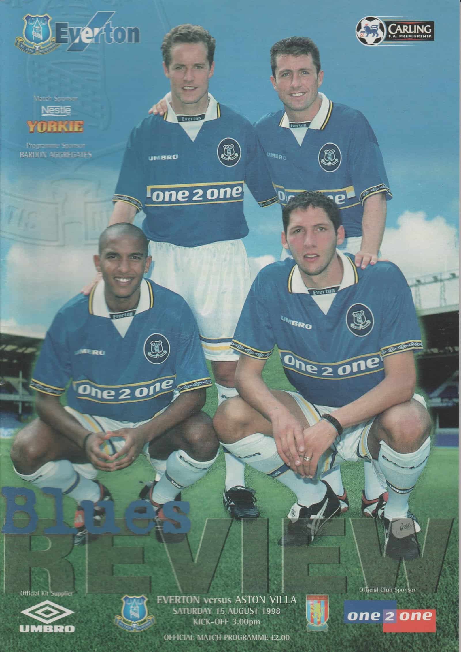 Everton v Aston Villa 15-Aug-1998