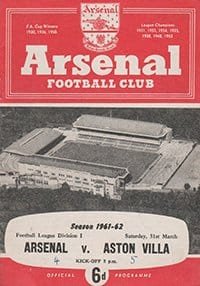 Arsenal v Aston Villa 31-Mar-1962