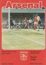 Arsenal v Aston Villa 07-Oct-1978