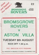 Bromsgrove Rovers v Aston Villa 08-Aug-1989