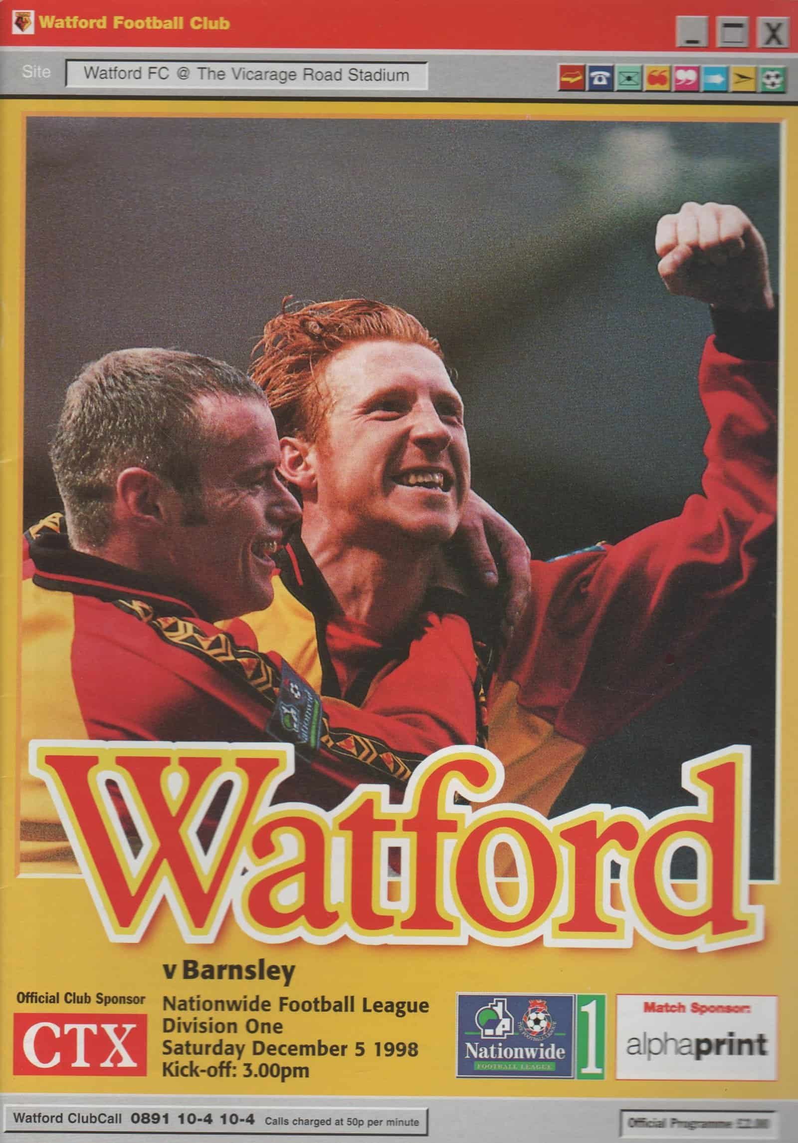 Watford v Barnsley 05-Dec-1998