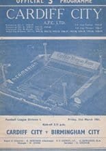 Cardiff City v Birmingham City 31-Mar-1961