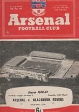 Arsenal v Blackburn Rovers 11-Mar-1961