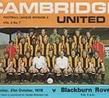 Cambridge United v Blackburn Rovers 21-Oct-1978
