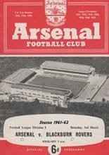 Arsenal v Blackburn Rovers 03-Mar-1962