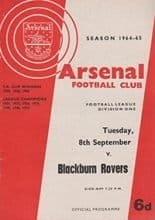 Arsenal v Blackburn Rovers 08-Sep-1964