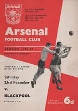 Arsenal v Blackpool 23-Nov-1963