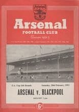 Arsenal v Blackpool 28-Feb-1953