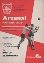 Arsenal v Bolton Wanderers 07-Sep-1963