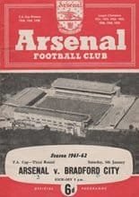 Arsenal v Bradford City 06-Jan-1962