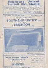 Southend United Reserves v Brighton & Hove Albion Reserves 11-Jan-1958