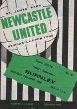Newcastle United v Burnley 13-Apr-1968