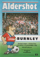 Aldershot v Burnley 21-Dec-1991