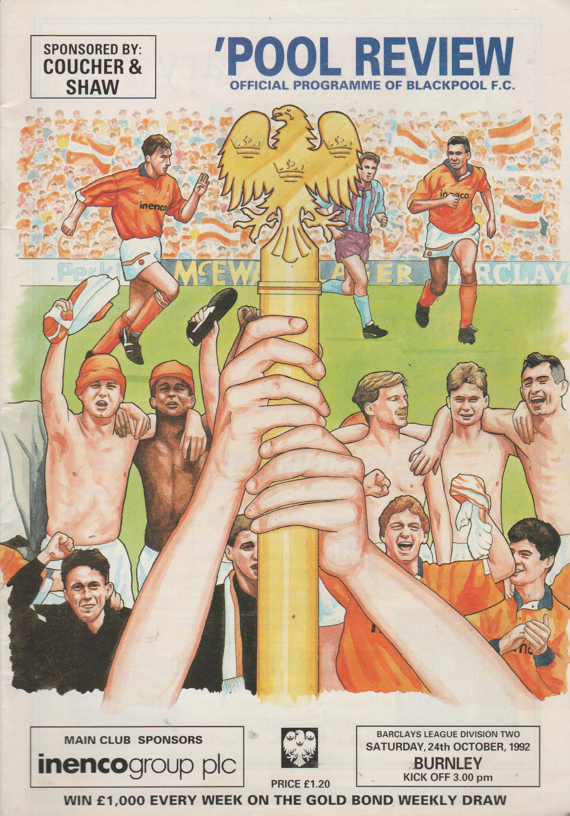 Blackpool v Burnley   24-Oct-1992