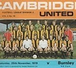 Cambridge United v Burnley 25-Nov-1978