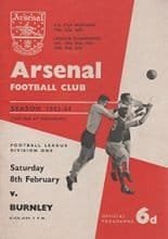 Arsenal v Burnley 08-Feb-1964