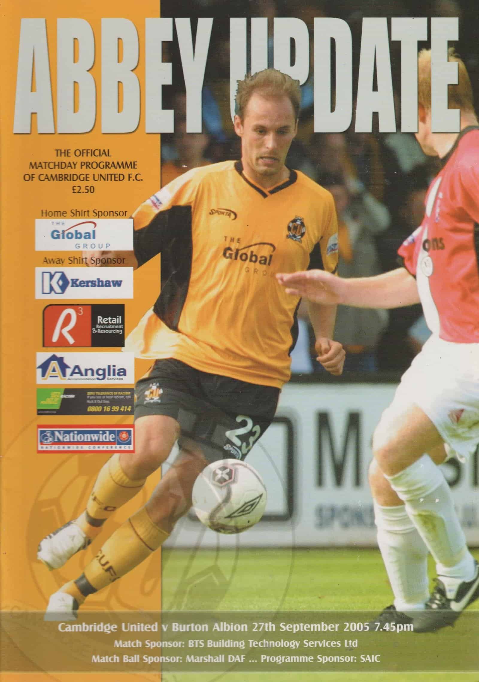 Cambridge United v Burton Albion 27-Sep-2005