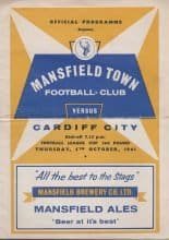 Mansfield Town v Cardiff City 05-Oct-1961