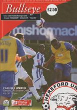 Hereford United v Carlisle United 21-Oct-2008