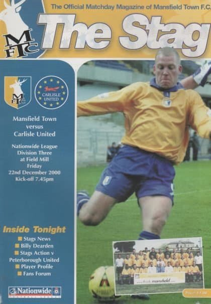 Mansfield Town v Carlisle United  22-Dec-2000