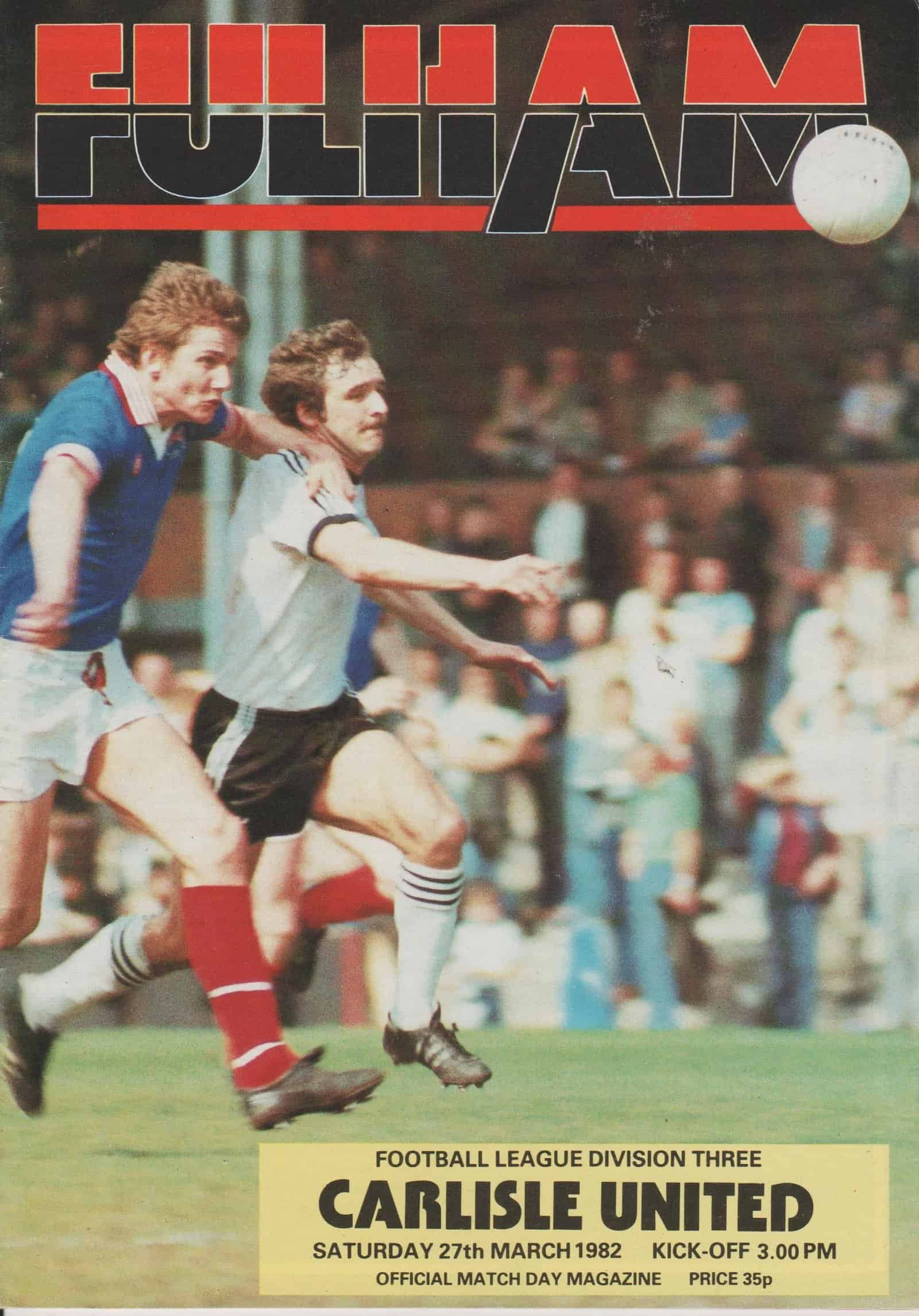Fulham v Carlisle United 27-Mar-1982
