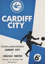 Cardiff City v Carlisle United 03-Sep-1966