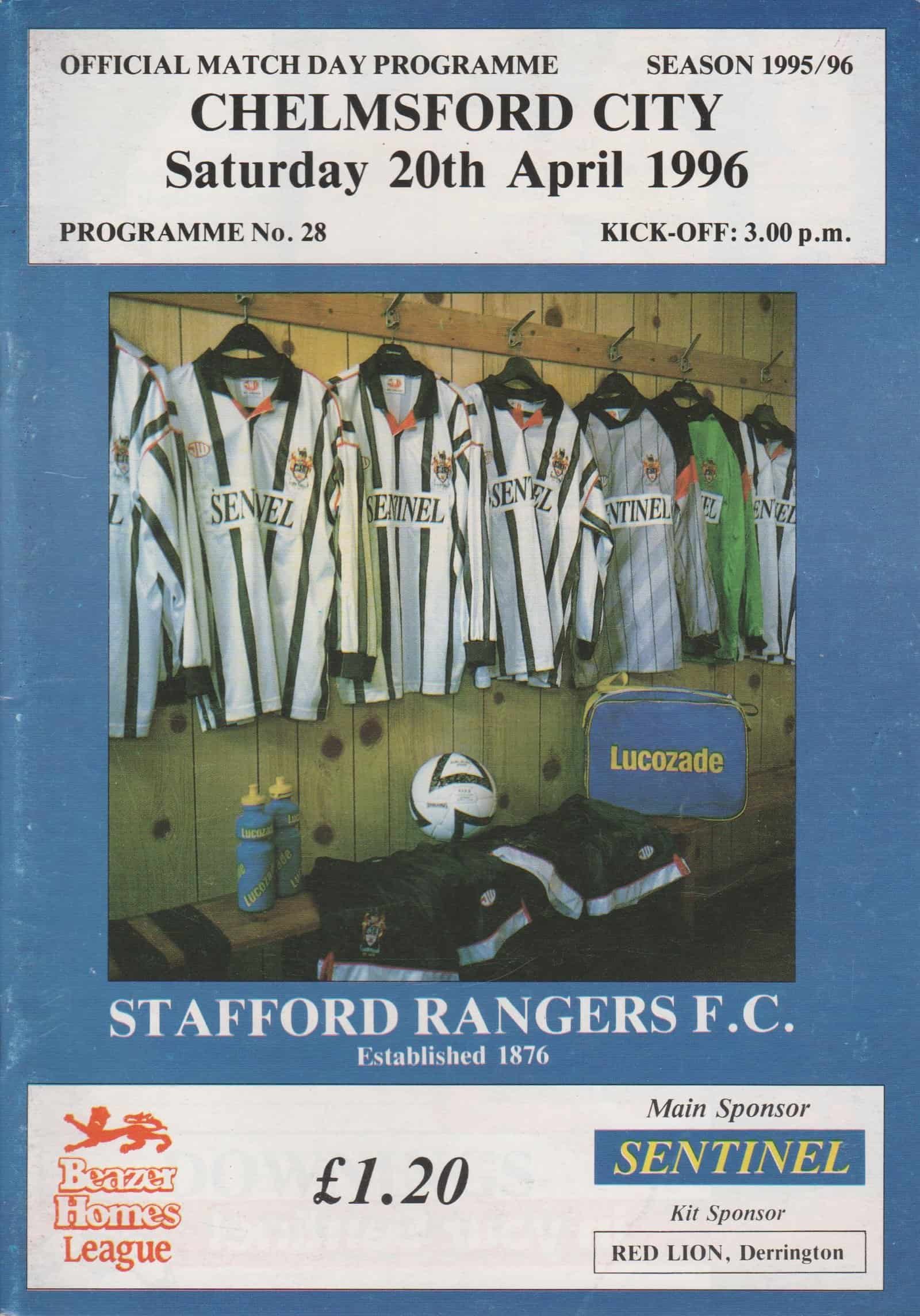 Stafford Rangers v Chelmsford City 20-Apr-1996