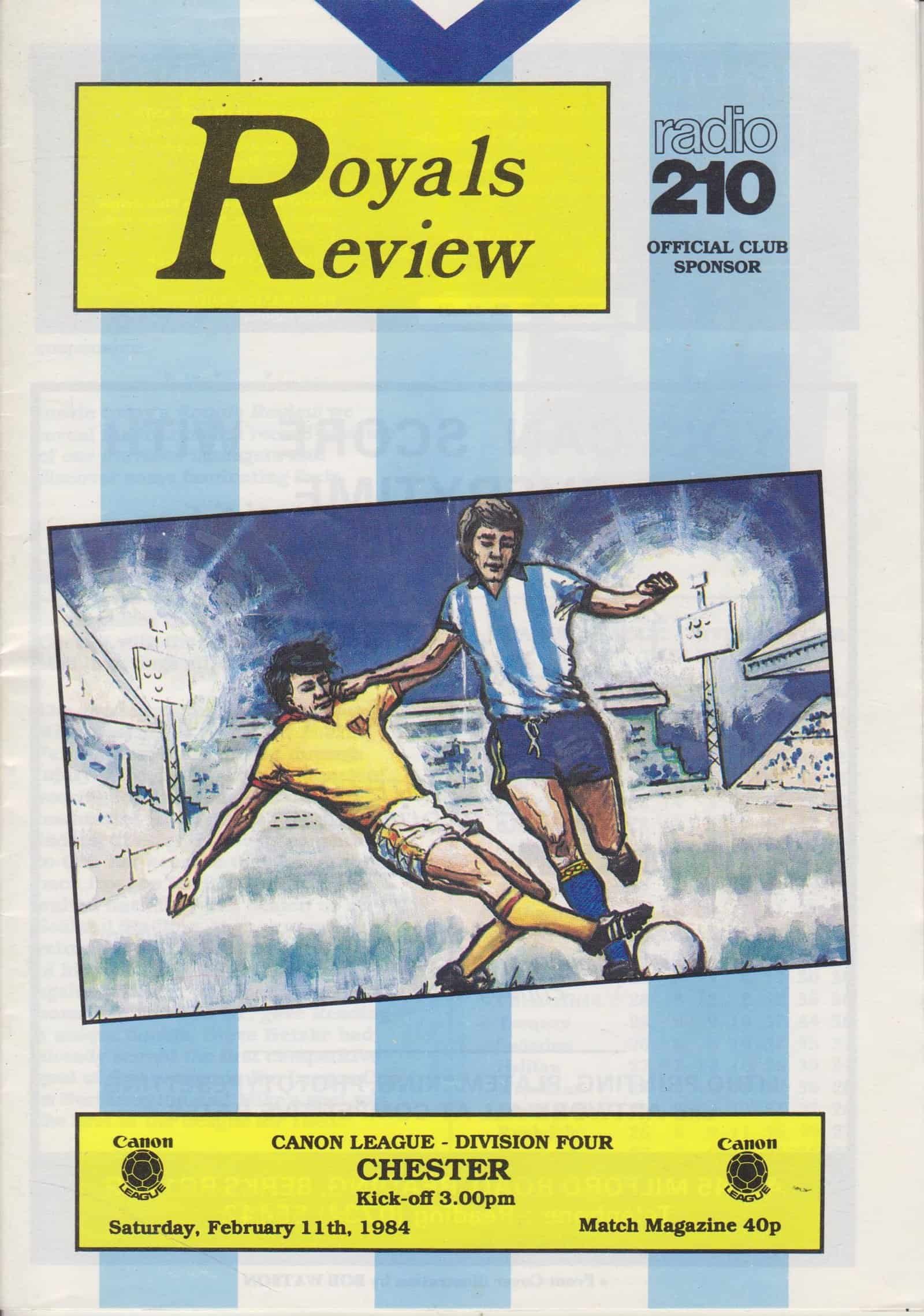 Reading v Chester City 11-Feb-1984