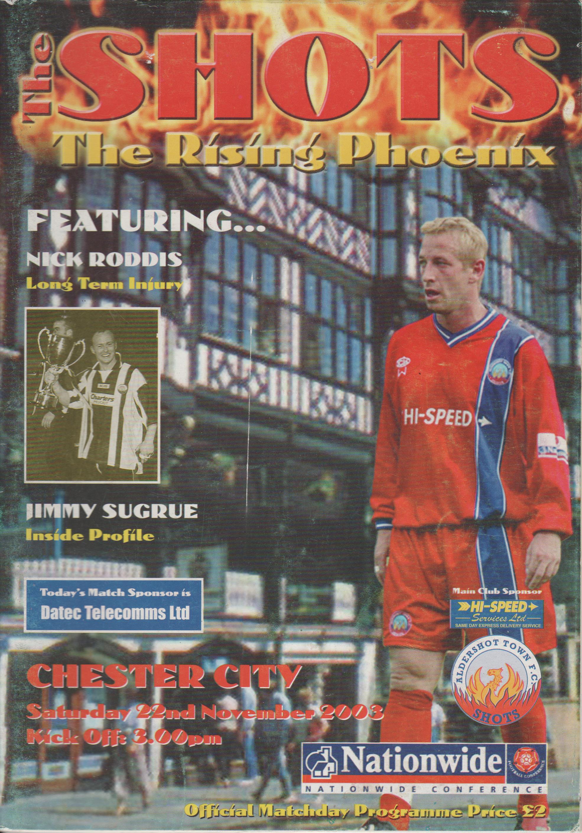 Aldershot Town v Chester City  22-Nov-2003