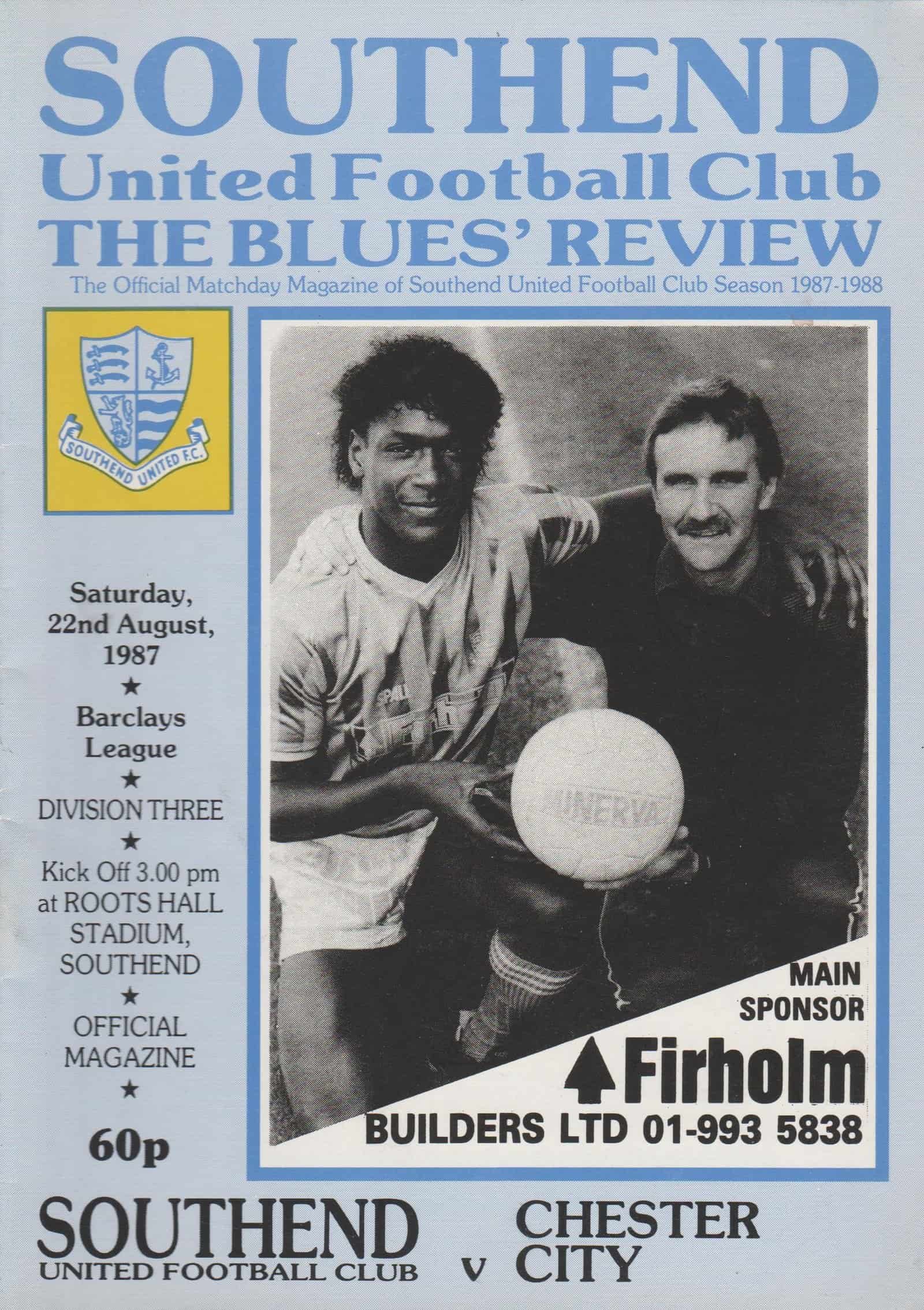 Southend United v Chester City 22-Aug-1987