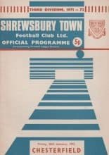 Shrewsbury Town v Chesterfield 28-Jan-1972