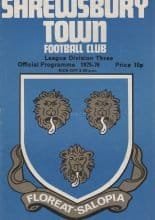Shrewsbury Town v Colchester United 14-Feb-1976