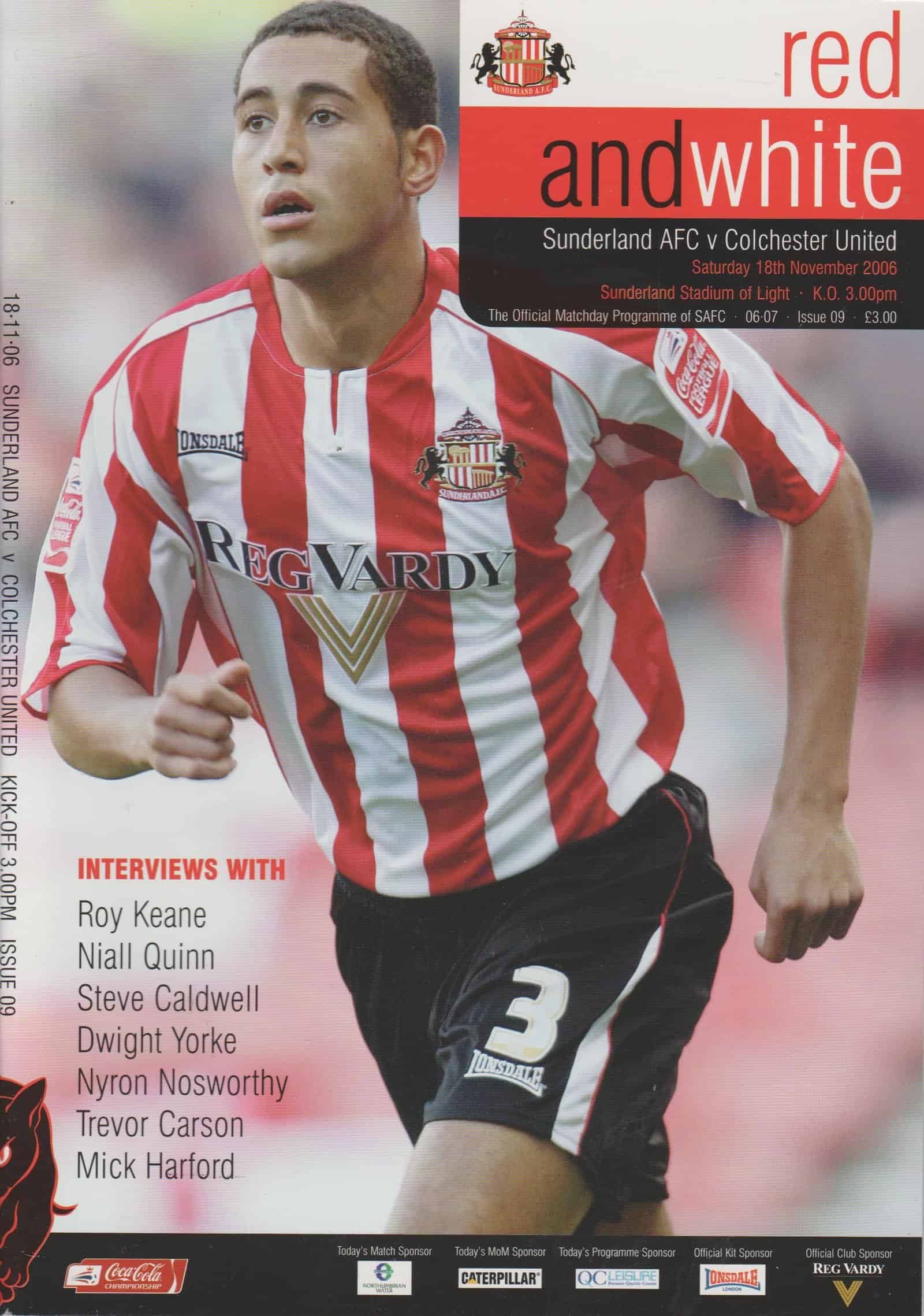 Sunderland v Colchester United 18-Nov-2006