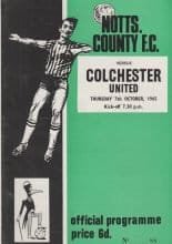 Notts County v Colchester United 07-Oct-1965