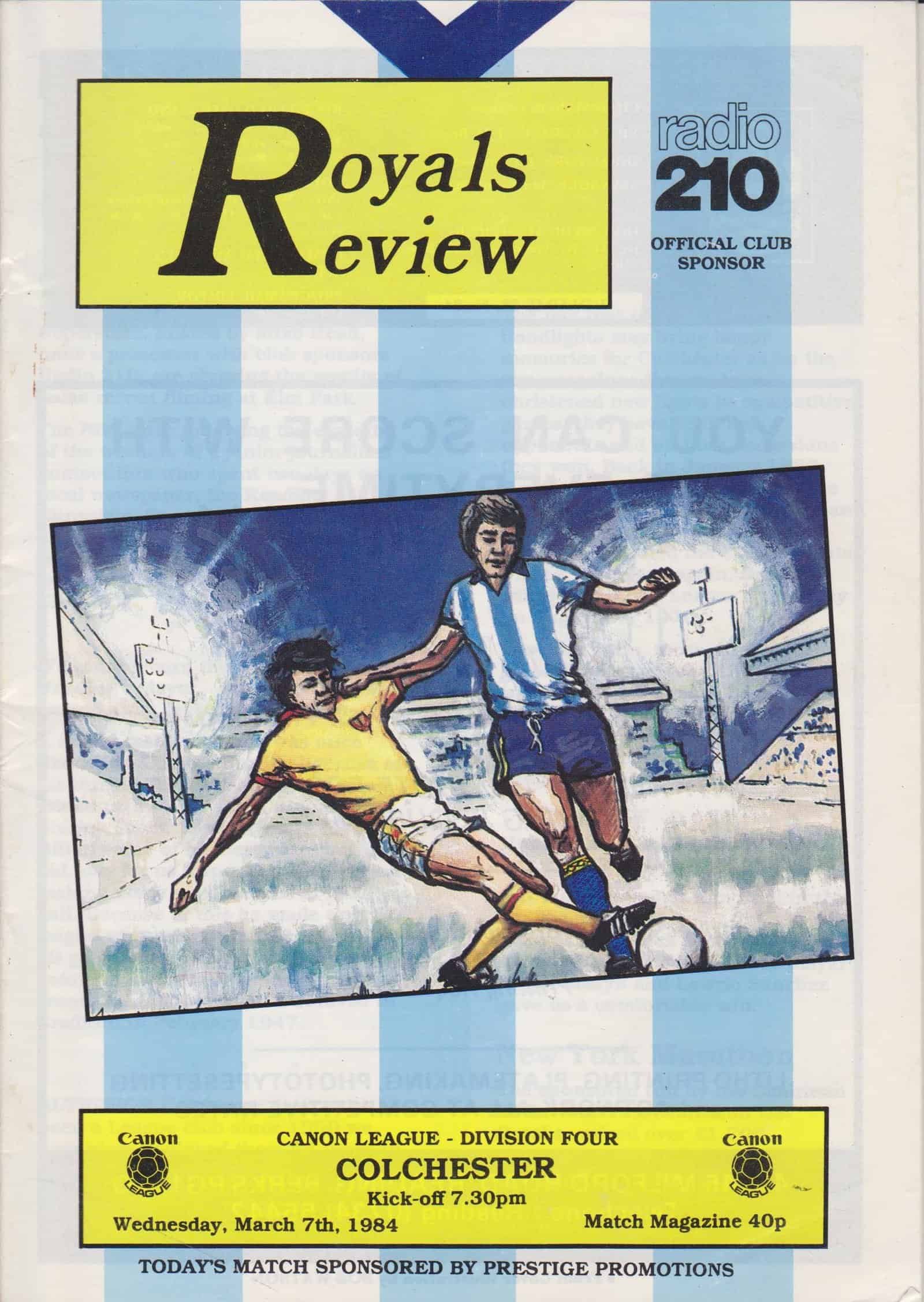 Reading v Colchester United 07-Mar-1984