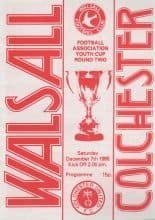 Walsall Youth v Colchester United Youth 07-Dec-1985