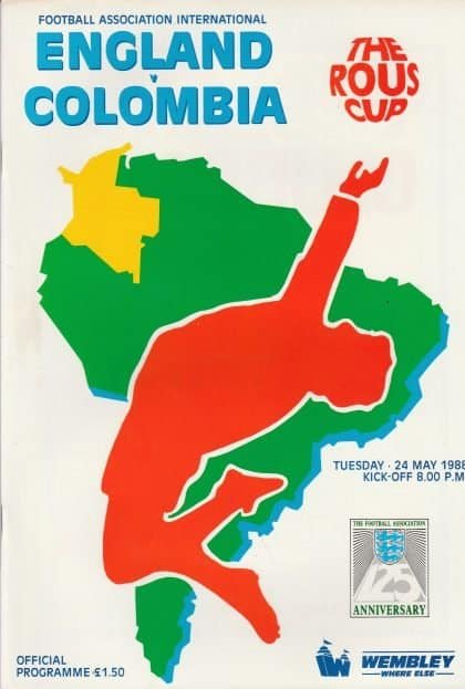 England v Colombia  24-May-1988