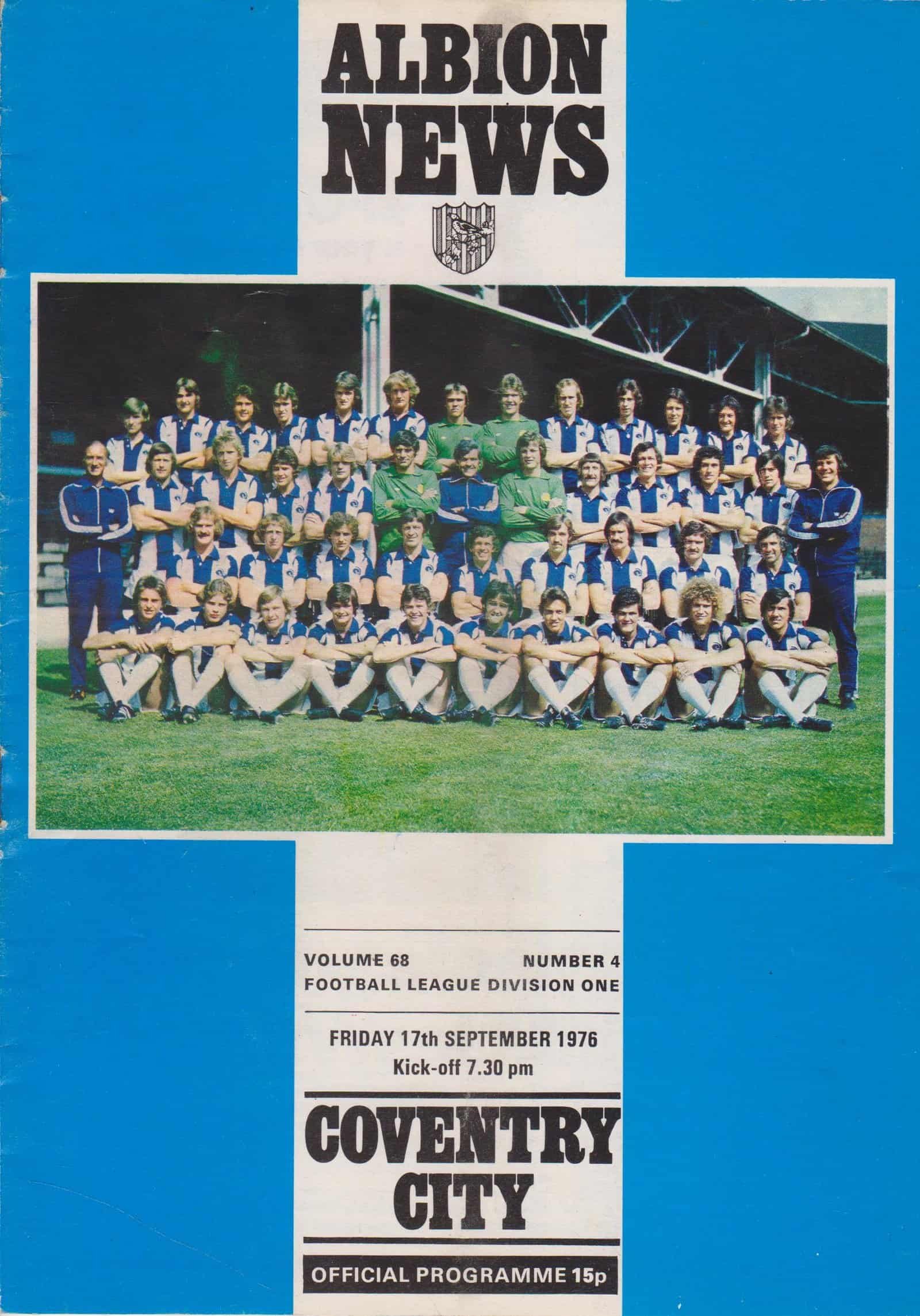 West Bromwich Albion v Coventry City 17-Sep-1976