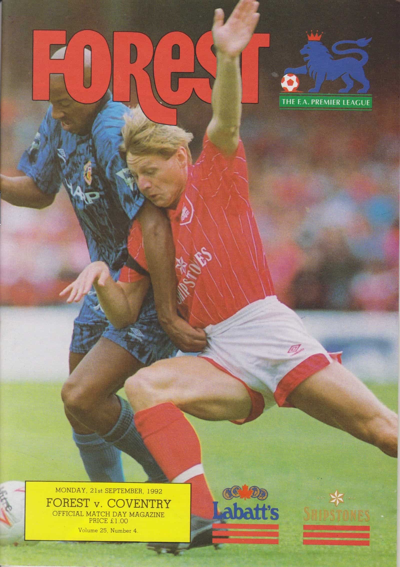 Nottingham Forest v Coventry City 21-Sep-1992
